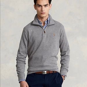 Mens Ralph Lauren Grey Quarter Zip Pullover